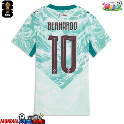 Camiseta Portugal Bernardo Silva #10 Segunda Equipación Replica Mundial 2026 para mujer mangas cortas